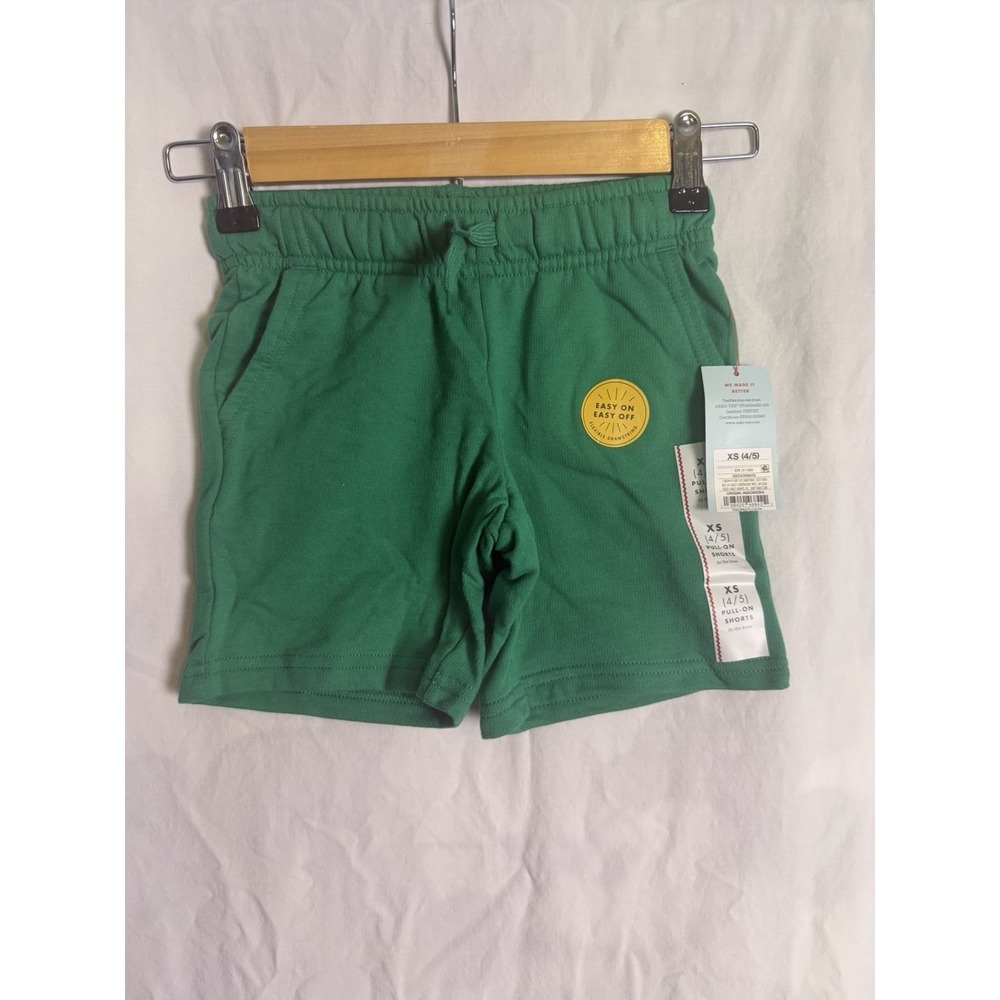 Cat Jack Boys Green Elastic Waist Pull On Casual Shorts Sz XS 4/5 NWT